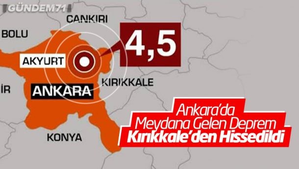 Ankara’da Meydana Gelen Deprem Kırıkkale’den Hissedildi