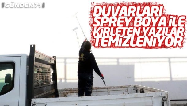 Şehri Kirleten Yazılar Kırıkkale Belediyesi Tarafından Temizleniyor