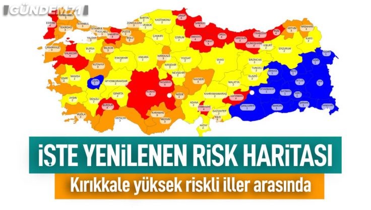 Koronavirüs Risk Haritası; Kırıkkale Yüksek Riskli İller Arasında
