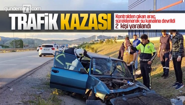 Kırıkkale’de Trafik Kazası; Kontrolden Çıkan Araç Su Kanalına Devrildi