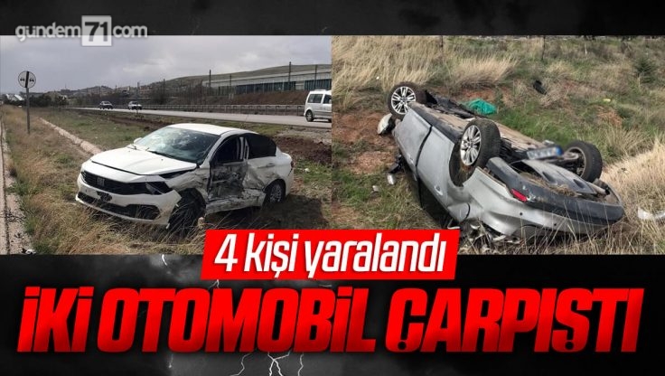 Kırıkkale’de İki Otomobil Çarpıştı; 4 Kişi Yaralandı