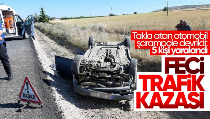 Kırıkkale’de Takla Atan Otomobil Şarampole Devrildi: 5 Kişi  Yaralandı
