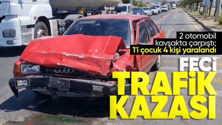 Kırıkkale’de Trafik Kazası; 2 Otomobil Kavşakta Çarpıştı 4 Kişi Yaralandı