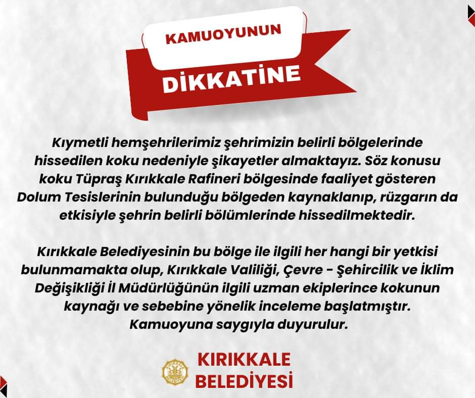 FB_IMG_1695586256108 Kırıkkale Belediyesi Gaz Kokusu Hakkında Açıklama Yaptı