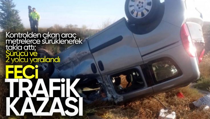 Kırıkkale’de Feci Trafik Kazası, Kontrolden Çıkan Araç Şarampole Devrildi; 3 Kişi Yaralandı