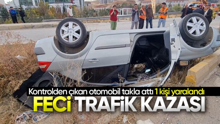 Kırıkkale’de Feci Trafik Kazası; Kontrolden Çıkan Otomobil Takla Attı, 1 Kişi Yaralandı