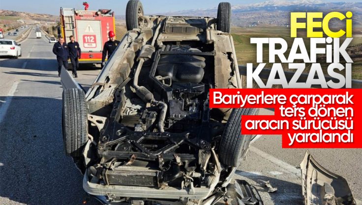 Kırıkkale’de Feci Trafik Kazası, Ters Dönen Hafif Ticari Araç Sürücüsü Yaralandı