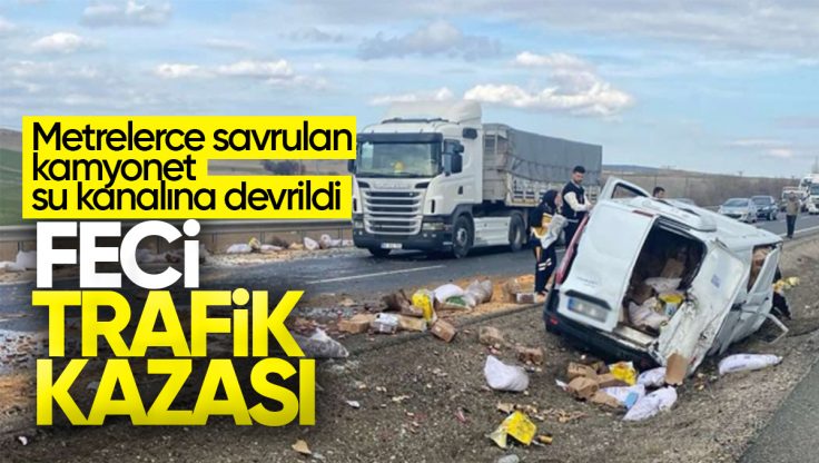 Kırıkkale’de Feci Trafik Kazası, Metrelerce Savrulan Kamyonet Su Kanalına Devrildi