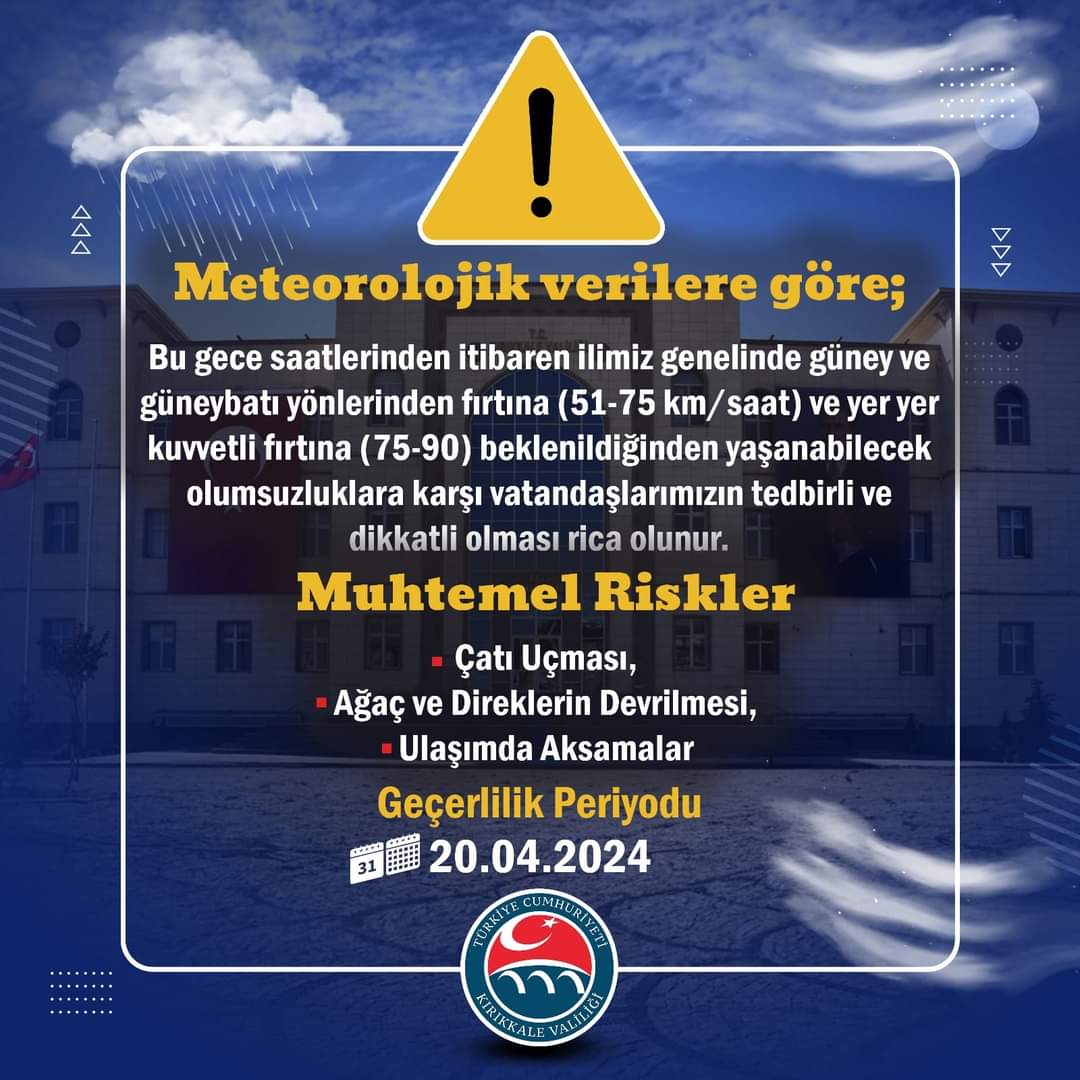 FB_IMG_1713536795911 Kırıkkale Valiliğinden 'Fırtına' Uyarısı