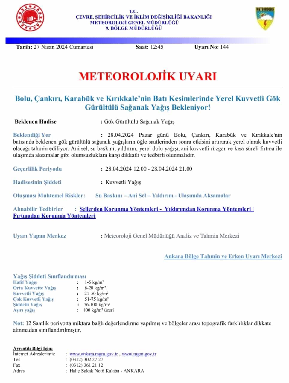 GMLmLYgXYAAEgjY Kırıkkale İçin Sağanak Yağış Uyarısı, Meteoroloji Tarih Verdi Kuvvetli Geliyor!