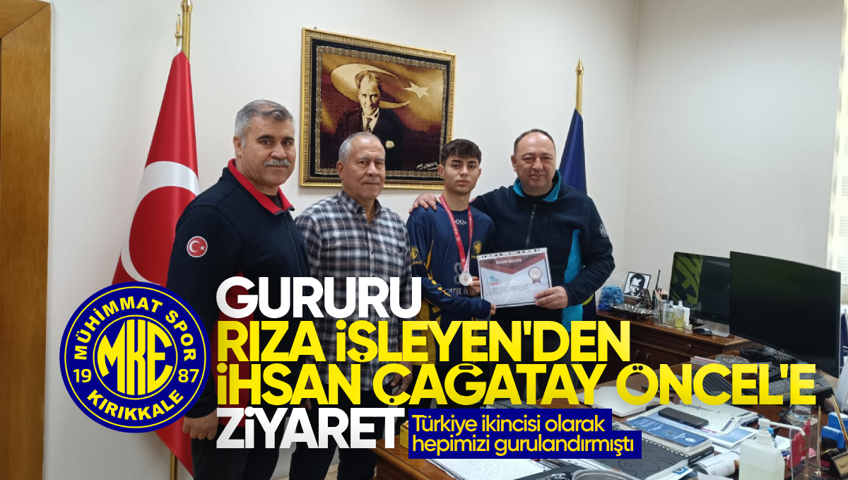 Boksta Türkiye İkincisi Rıza İşleyen Mühimmat Fabrikası Müdürü ve Kulüp Başkanı İhsan Çağatay Öncel’i Ziyaret Etti