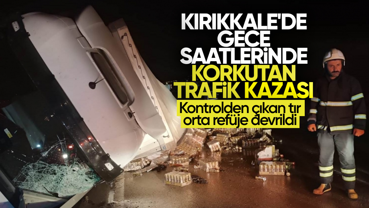 Kırıkkale’de Tır Orta Refüje Devrildi: Ulaşım Alternatif Güzergâhlardan Sağlandı