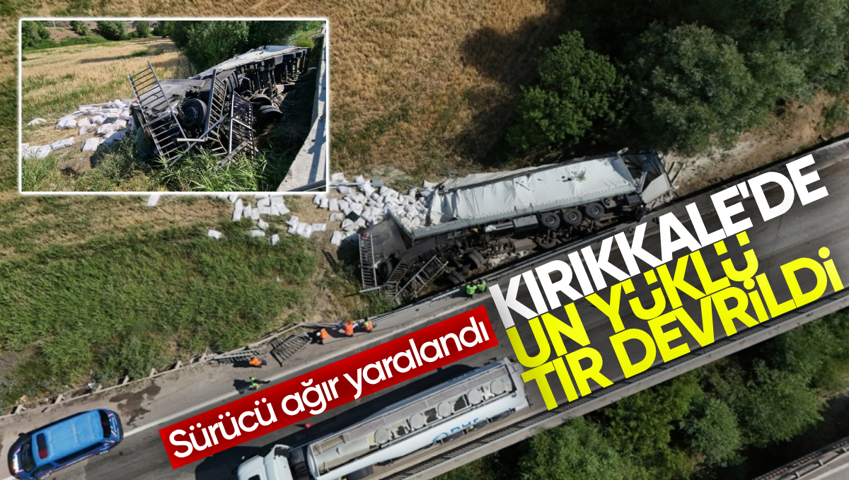 Kırıkkale’de Un Yüklü Tır Köprüden Düşerek Kaza Yaptı: Sürücü Ağır Yaralandı