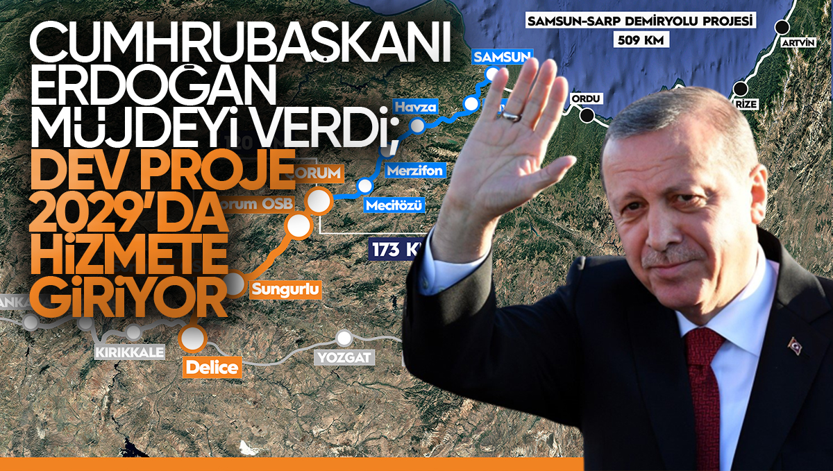 Cumhurbaşkanı Erdoğan Müjdeyi Verdi: Ankara-Kırıkkale-Çorum-Samsun Hızlı Tren Hattı 2029’da Hizmete Giriyor