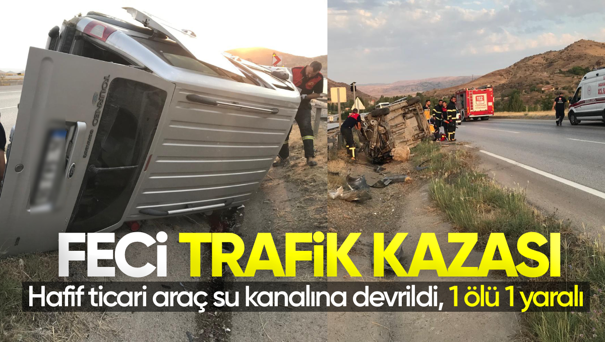 Kırıkkale’de Feci Kaza: Hafif Ticari Araç Su Kanalına Devrildi, 1 Ölü 1 Yaralı