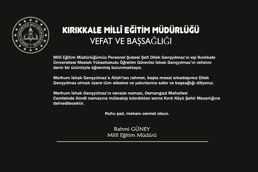 Kırıkkale Üniversitesi'nin Sevilen Hocası İshak Gençyılmaz Vefat Etti 1 FB IMG 1754812105540