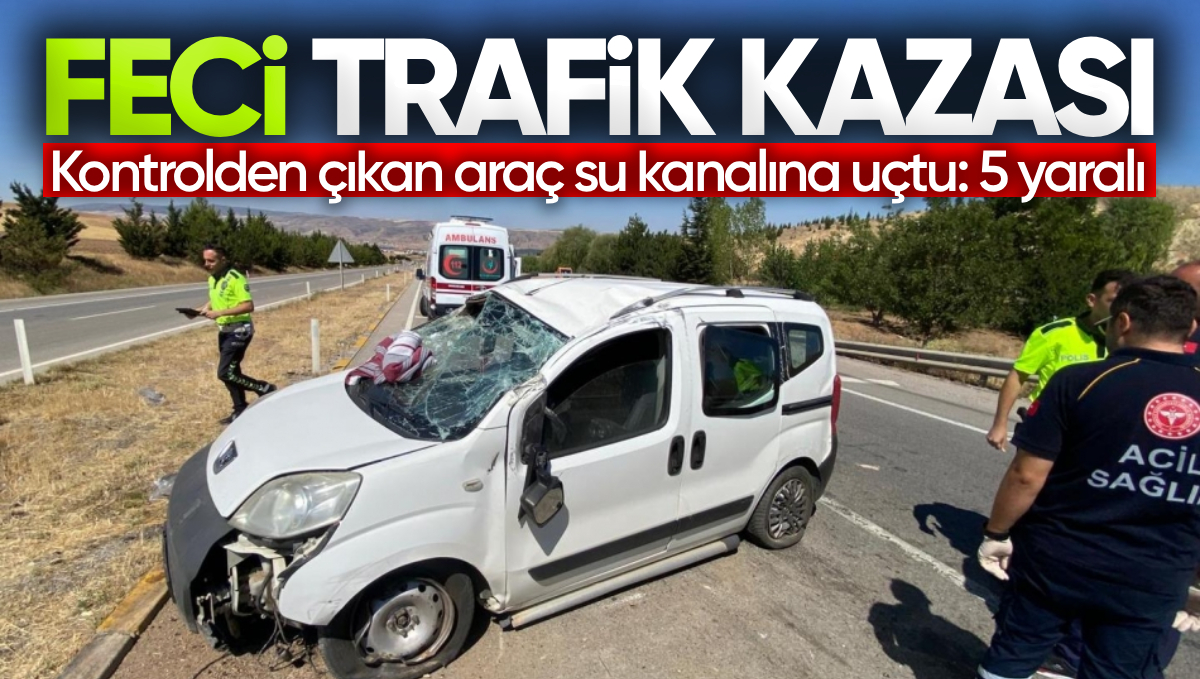 Kırıkkale-Kırşehir Yolunda Kontrolden Çıkan Araç Su Kanalına Uçtu: 5 Yaralı