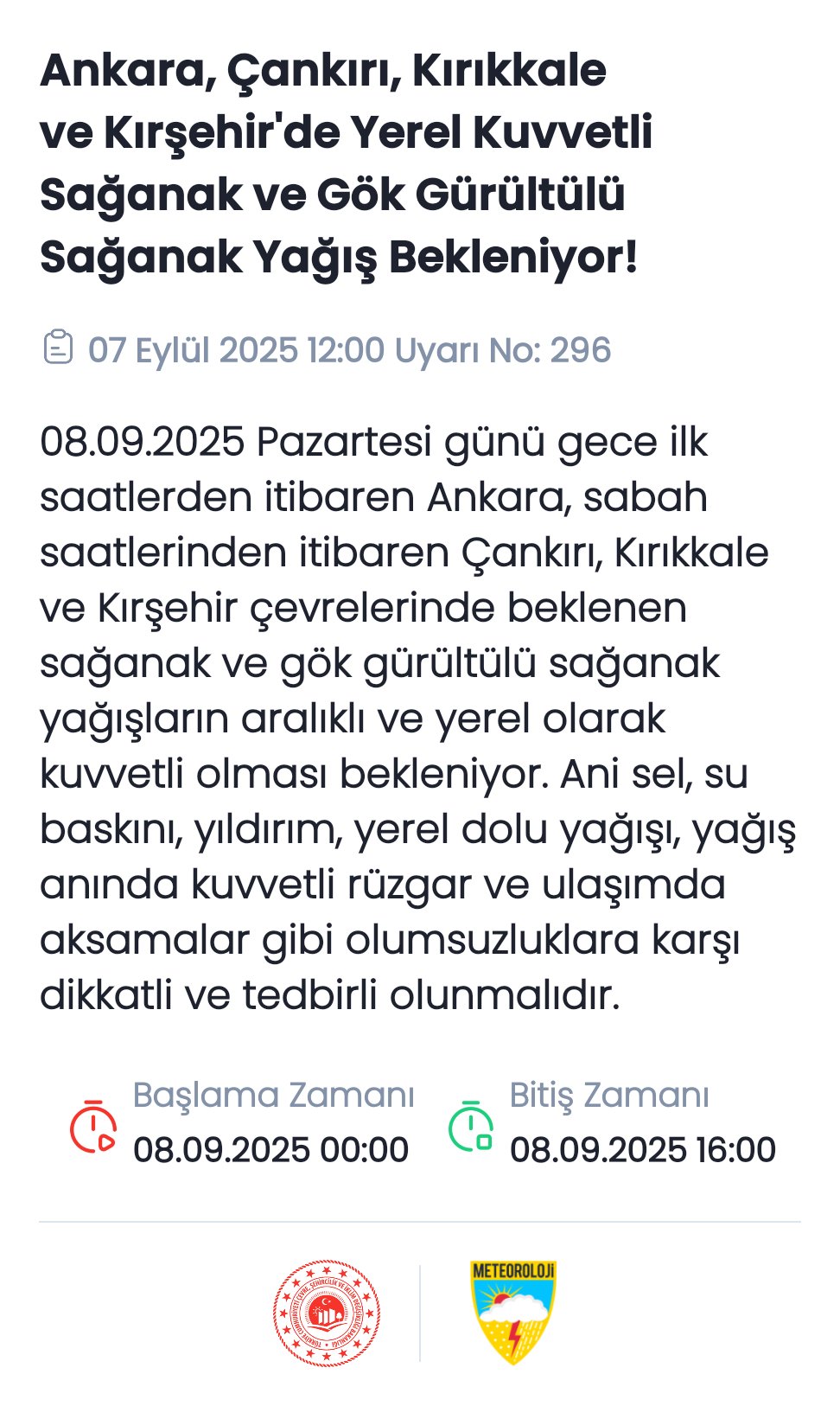 Meteoroloji Kırıkkale Dahil Birçok İl İçin Sağanak Yağış ve Fırtına Uyarısı Yaptı 2 20250907 132455
