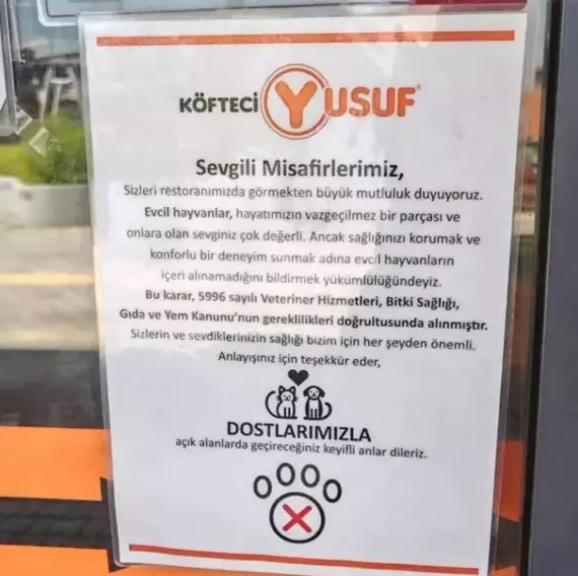 Kırıkkale'de de Şubesi Bulunan Köfteci Yusuf'tan 'Evcil Hayvan Girişi Yasak' Kararı 1 6884aca1bb8f1