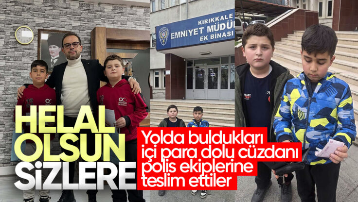 Kırıkkale’de Öğrencilerden Örnek Davranış; Yolda Buldukları İçi Para Dolu Cüzdanı Polis Ekiplerine Teslim Ettiler