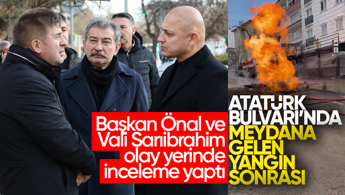 Atatürk Bulvarı’ndaki Yangın Korkuttu: Başkan Önal ve Vali Sarıibrahim Olay Yerinde İnceleme Yaptı