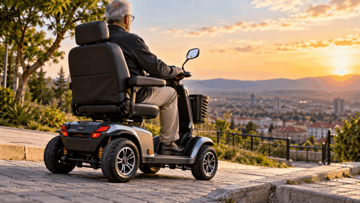 4 Tekerlekli Engelli Scooter: Denge, Dönüş Çapı ve Arazi Performansı