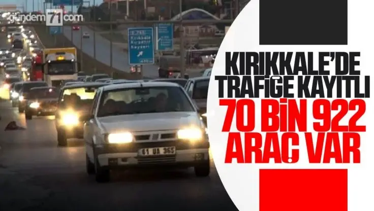 Kırıkkale’de Trafiğe Kayıtlı Araç Sayısı 70 Bin 922 Oldu